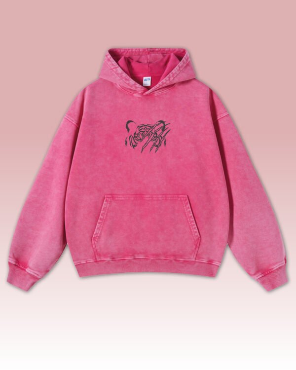 Bluza oversize z kapturem <br>Hafowany Tygrys <br>Efekt sprania